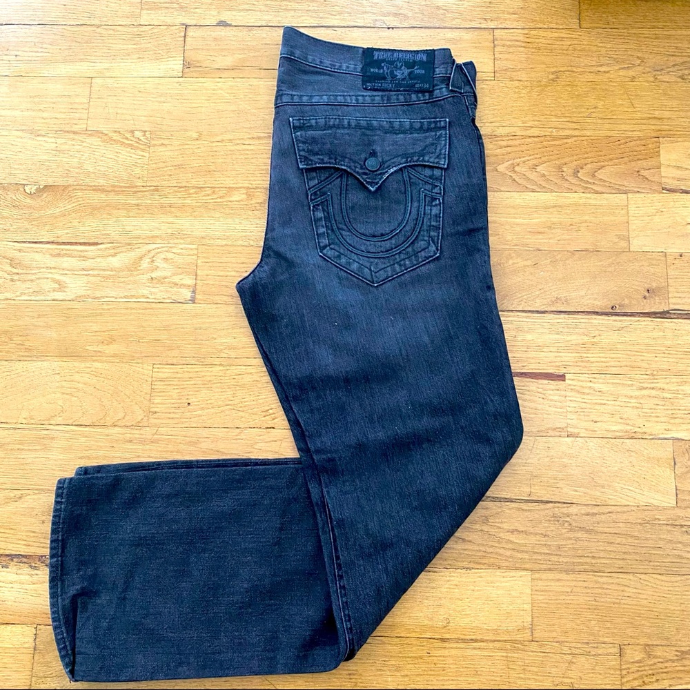 Black denim True Religion jeans